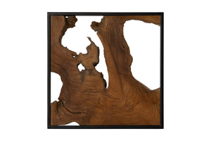 Teak Live Edge Framed Wall Decor