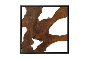 Teak Live Edge Framed Wall Decor