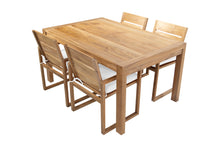 5 pc Venice Teak Arm Dining Set with 59" Rectangular Dining Table