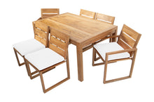 7 pc Venice Teak Dining Set with 59" Rectangular Dining Table