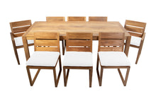 9 pc Venice Teak Dining Set with 84" Rectangular Dining Table - 2x Arm + 6x Armless