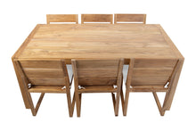 7 pc Venice Teak Armless Dining Set with 72" Rectangular Dining Table