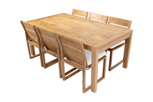 7 pc Venice Teak Armless Dining Set with 72" Rectangular Dining Table