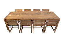 9 pc Venice Teak Arm Dining Set with 108" Rectangular Dining Table