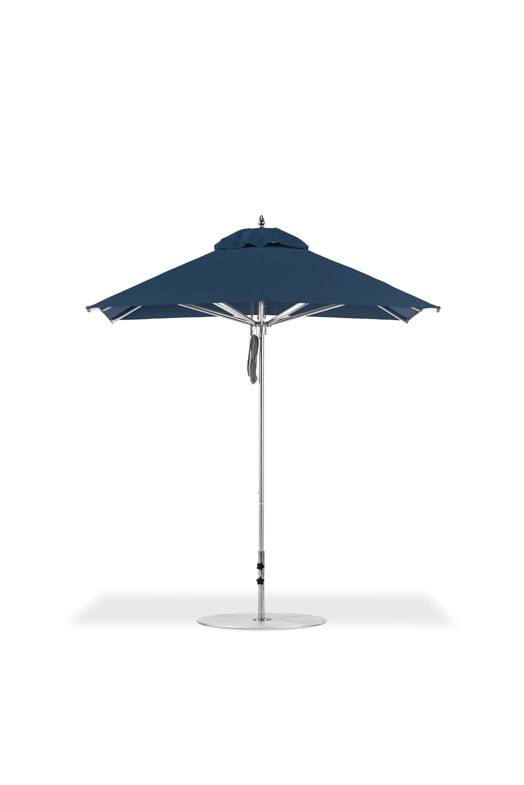 Frankford 864CAM 7.5' x 7.5' Square Greenwich Pulley Lift Aluminum Market Umbrella