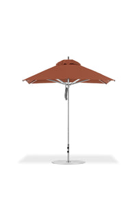 Frankford 864CAM 7.5' x 7.5' Square Greenwich Pulley Lift Aluminum Market Umbrella