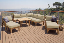 10 pc Monterey Teak Sectional Seating Group with 36" Chat Table. Sunbrella Cushion.