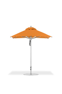 Frankford 864CAM 7.5' x 7.5' Square Greenwich Pulley Lift Aluminum Market Umbrella