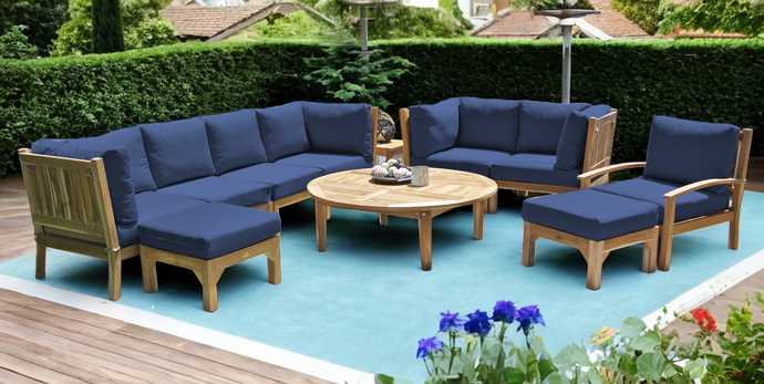 11 pc Huntington Teak Deep Seating Set with 48