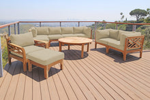 11 pc Monterey Teak Deep Seating Set with 52" Chat Table. Sunbrella Cushion.