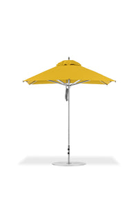 Frankford 864CAM 7.5' x 7.5' Square Greenwich Pulley Lift Aluminum Market Umbrella