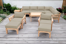 12 pc Monterey Teak Sectional Seating Group with 36" Chat Table. Sunbrella Cushion.