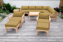 12 pc Monterey Teak Sectional Seating Group with 36" Chat Table. Sunbrella Cushion.