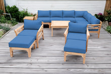 12 pc Monterey Teak Sectional Seating Group with 36" Chat Table. Sunbrella Cushion.