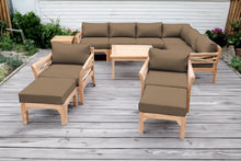12 pc Monterey Teak Sectional Seating Group with 36" Chat Table. Sunbrella Cushion.