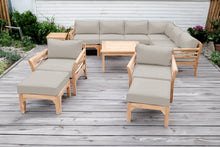 12 pc Monterey Teak Sectional Seating Group with 36" Chat Table. Sunbrella Cushion.