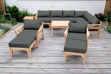 12 pc Monterey Teak Sectional Seating Group with 36" Chat Table. Sunbrella Cushion.