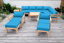 12 pc Monterey Teak Sectional Seating Group with 36" Chat Table. Sunbrella Cushion.