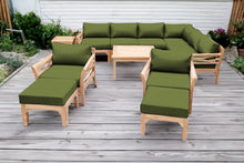 12 pc Monterey Teak Sectional Seating Group with 36" Chat Table. Sunbrella Cushion.