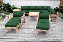 12 pc Monterey Teak Sectional Seating Group with 36" Chat Table. Sunbrella Cushion.