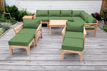 12 pc Monterey Teak Sectional Seating Group with 36" Chat Table. Sunbrella Cushion.