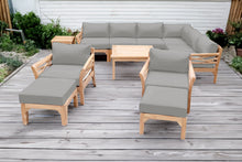 12 pc Monterey Teak Sectional Seating Group with 36" Chat Table. Sunbrella Cushion.