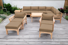 12 pc Monterey Teak Sectional Seating Group with 36" Chat Table. Sunbrella Cushion.