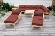 12 pc Monterey Teak Sectional Seating Group with 36" Chat Table. Sunbrella Cushion.