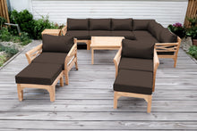 12 pc Monterey Teak Sectional Seating Group with 36" Chat Table. Sunbrella Cushion.