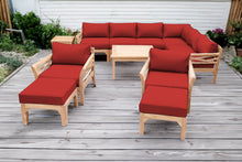12 pc Monterey Teak Sectional Seating Group with 36" Chat Table. Sunbrella Cushion.