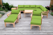 12 pc Monterey Teak Sectional Seating Group with 36" Chat Table. Sunbrella Cushion.