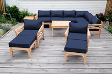 12 pc Monterey Teak Sectional Seating Group with 36" Chat Table. Sunbrella Cushion.