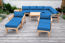 12 pc Monterey Teak Sectional Seating Group with 36" Chat Table. Sunbrella Cushion.
