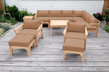 12 pc Monterey Teak Sectional Seating Group with 36" Chat Table. Sunbrella Cushion.