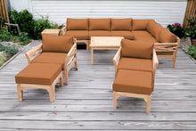 12 pc Monterey Teak Sectional Seating Group with 36" Chat Table. Sunbrella Cushion.