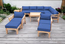12 pc Monterey Teak Sectional Seating Group with 36" Chat Table. Sunbrella Cushion.