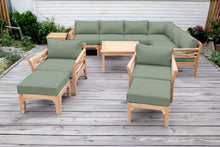12 pc Monterey Teak Sectional Seating Group with 36" Chat Table. Sunbrella Cushion.