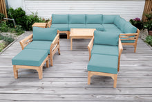 12 pc Monterey Teak Sectional Seating Group with 36" Chat Table. Sunbrella Cushion.