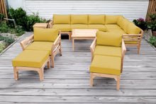 12 pc Monterey Teak Sectional Seating Group with 36" Chat Table. Sunbrella Cushion.