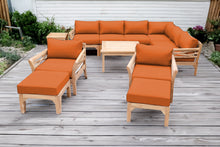 12 pc Monterey Teak Sectional Seating Group with 36" Chat Table. Sunbrella Cushion.