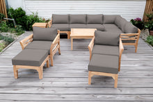 12 pc Monterey Teak Sectional Seating Group with 36" Chat Table. Sunbrella Cushion.