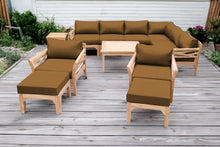 12 pc Monterey Teak Sectional Seating Group with 36" Chat Table. Sunbrella Cushion.