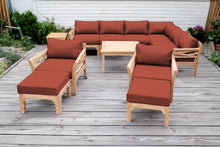 12 pc Monterey Teak Sectional Seating Group with 36" Chat Table. Sunbrella Cushion.