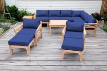 12 pc Monterey Teak Sectional Seating Group with 36" Chat Table. Sunbrella Cushion.