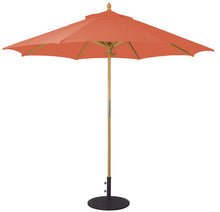 Galtech 131 9' All Purpose Premium Wood Manual Lift Outdoor Market Umbrella