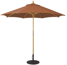 Galtech 131 9' All Purpose Premium Wood Manual Lift Outdoor Market Umbrella