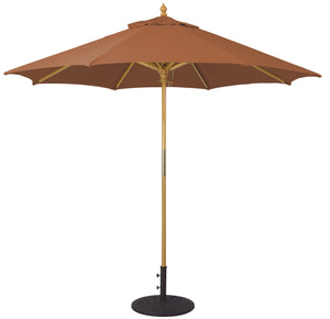 Galtech 131 9' All Purpose Premium Wood Manual Lift Outdoor Market Umbrella