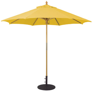 Galtech 131 9' All Purpose Premium Wood Manual Lift Outdoor Market Umbrella