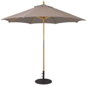 Galtech 131 9' All Purpose Premium Wood Manual Lift Outdoor Market Umbrella