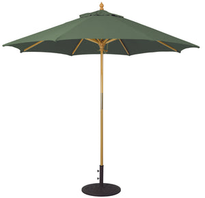 Galtech 131 9' All Purpose Premium Wood Manual Lift Outdoor Market Umbrella